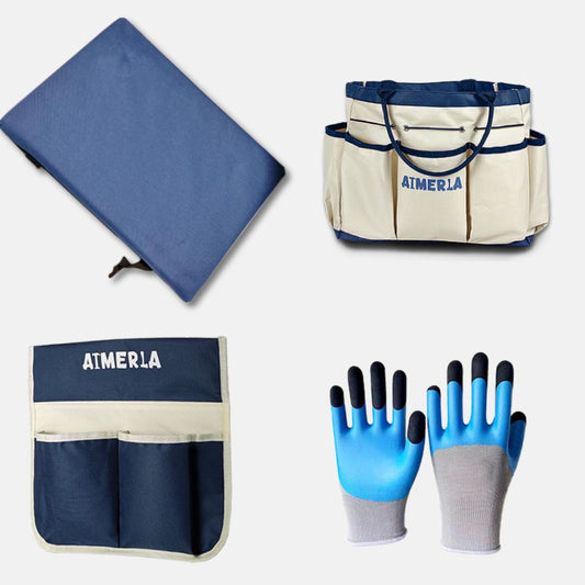 4 Free Gift ( Extra detachable kneeling pad, Blue Hand bag, Garden Pouch, Gloves)